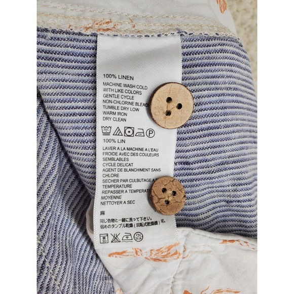 Tommy Bahama Pure Linen Shorts Mens 42 Bluestone Hickory Stripe Wide Leg NWT - Picture 11 of 13